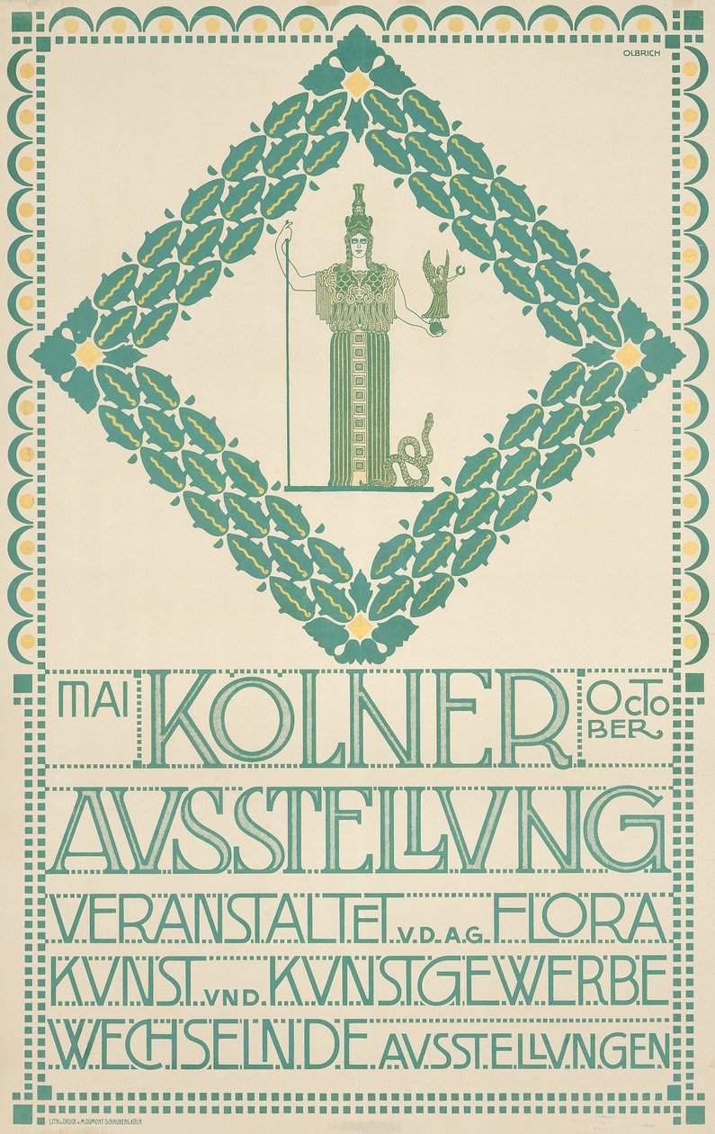 En plakat for Köln kunstfestival i 1905, 1905 av Joseph Maria Olbrich