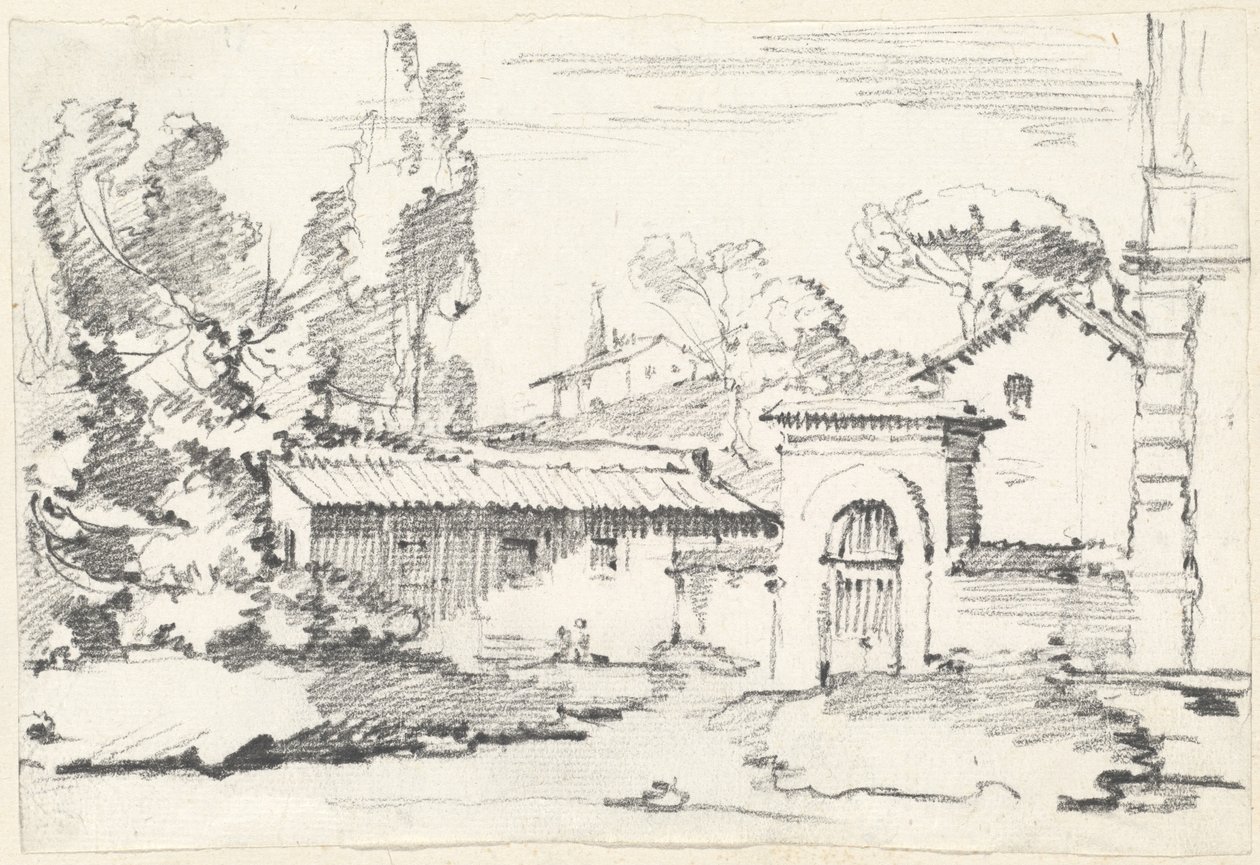 Inngang til hagene til Villa Giulia av Joseph Marie Vien