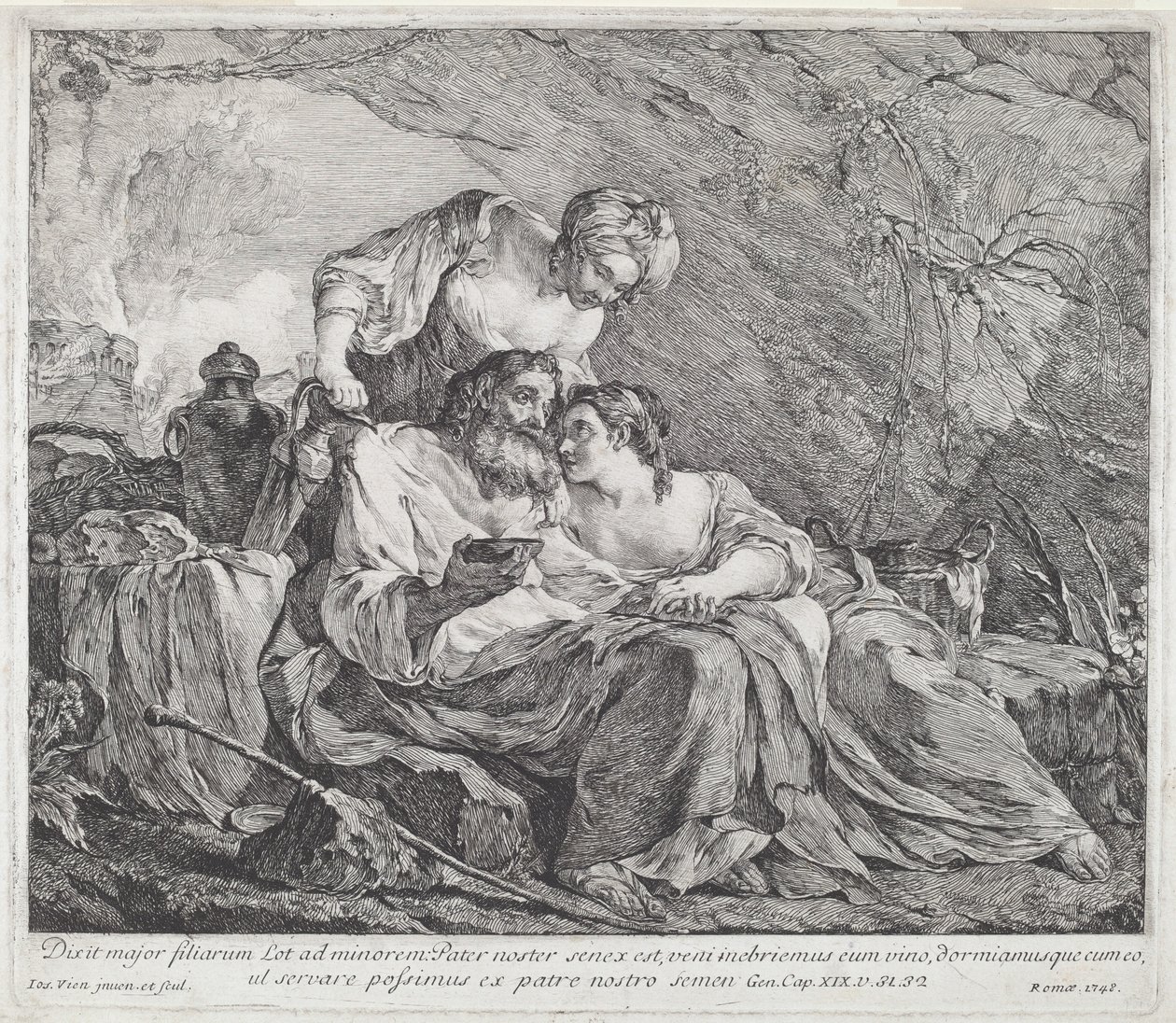 Lot og hans døtre av Joseph Marie Vien