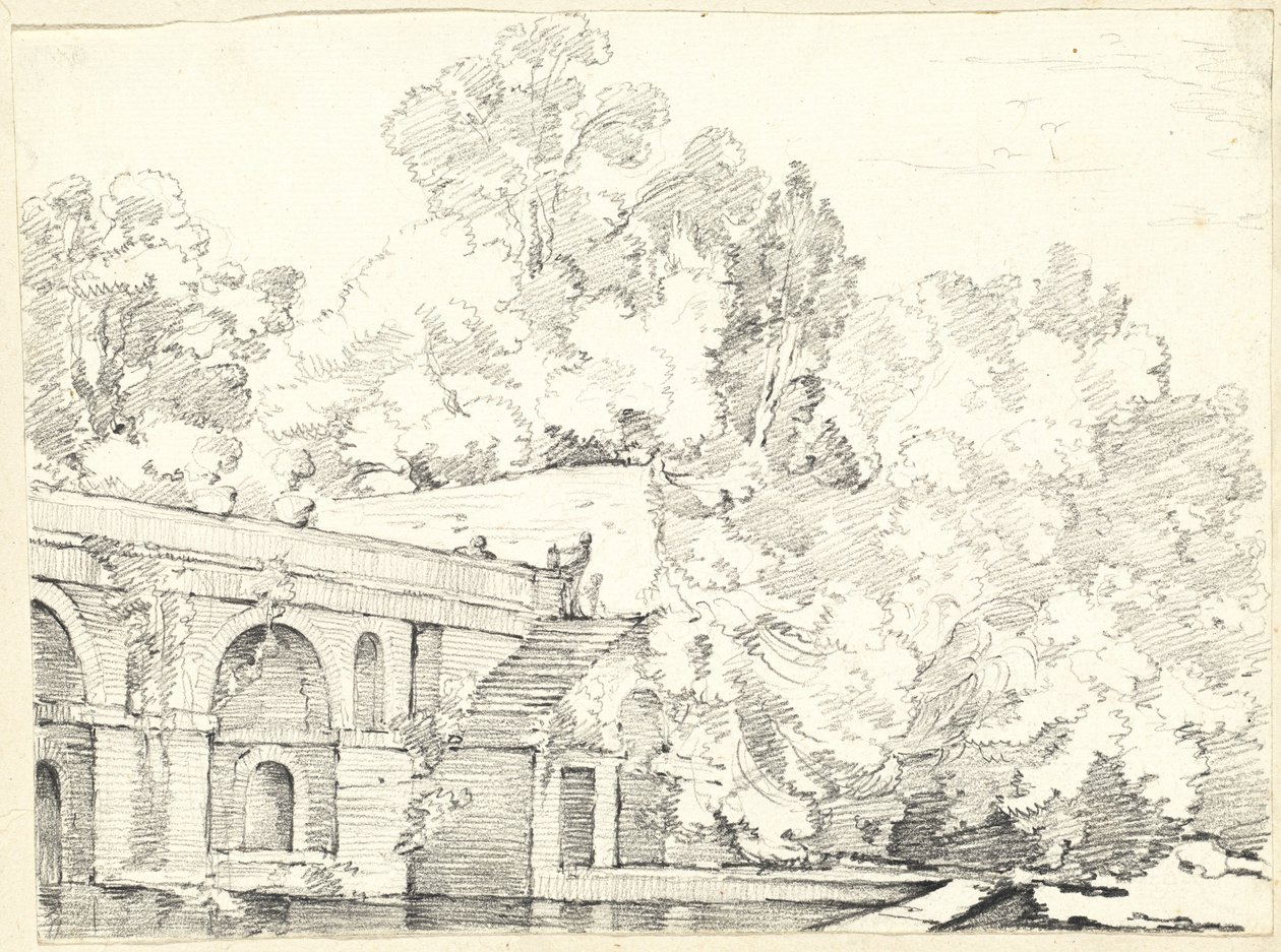 Fiskedammen og Villa Madama av Joseph Marie Vien