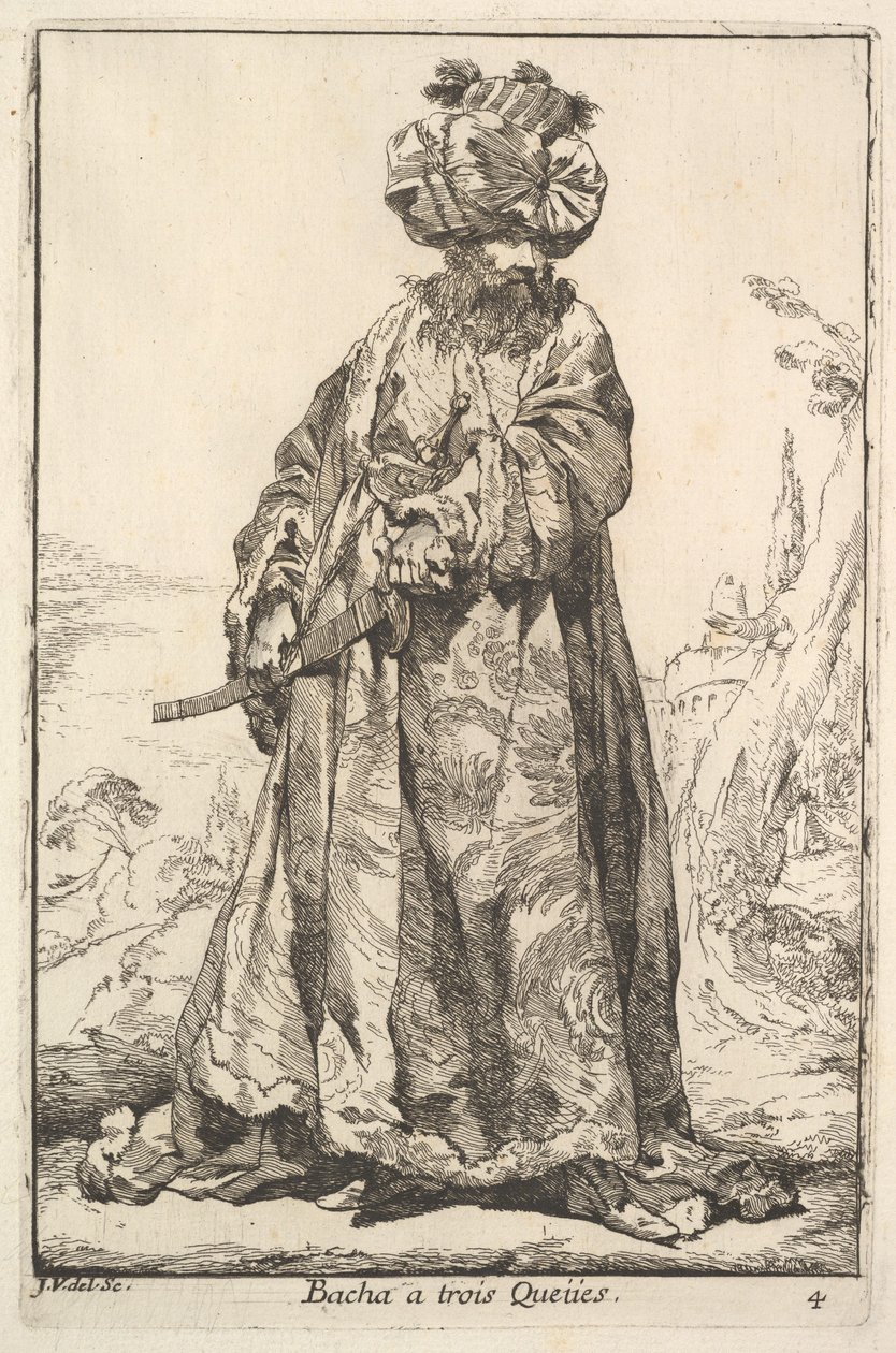 Pasha griper et sverd ved hoften med begge hender, fra serien 