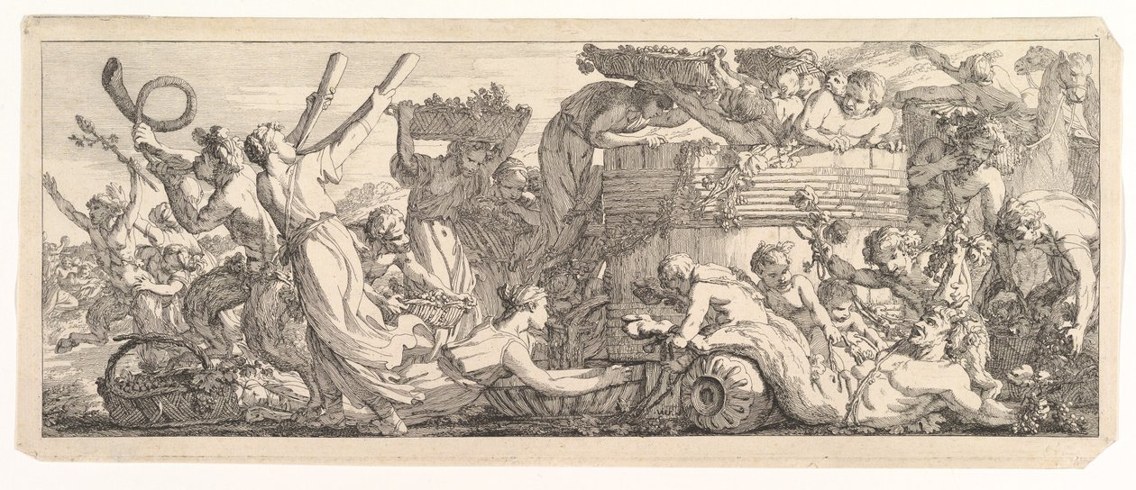 The Arrival of the Wine Vat, ca.1755. av Joseph Marie Vien the Elder