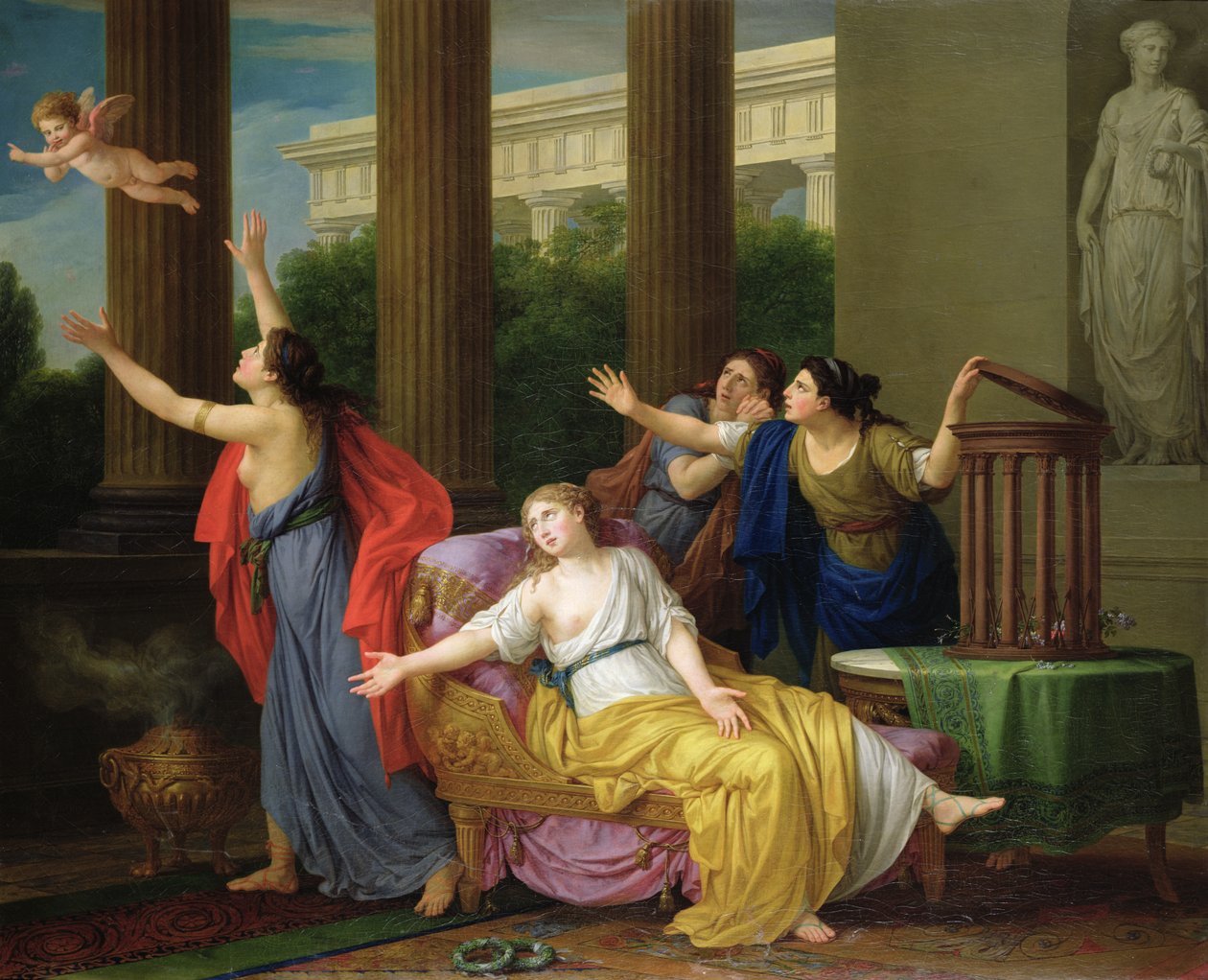 Amor på flukt fra slaveri, 1789 av Joseph Marie, the Elder Vien