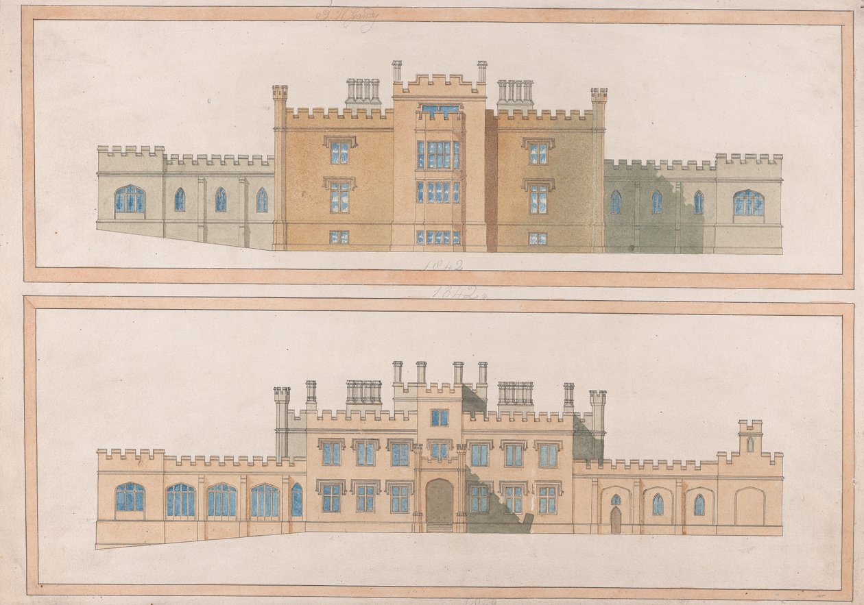 Design for et tudorsk landsted av Joseph Michael Gandy