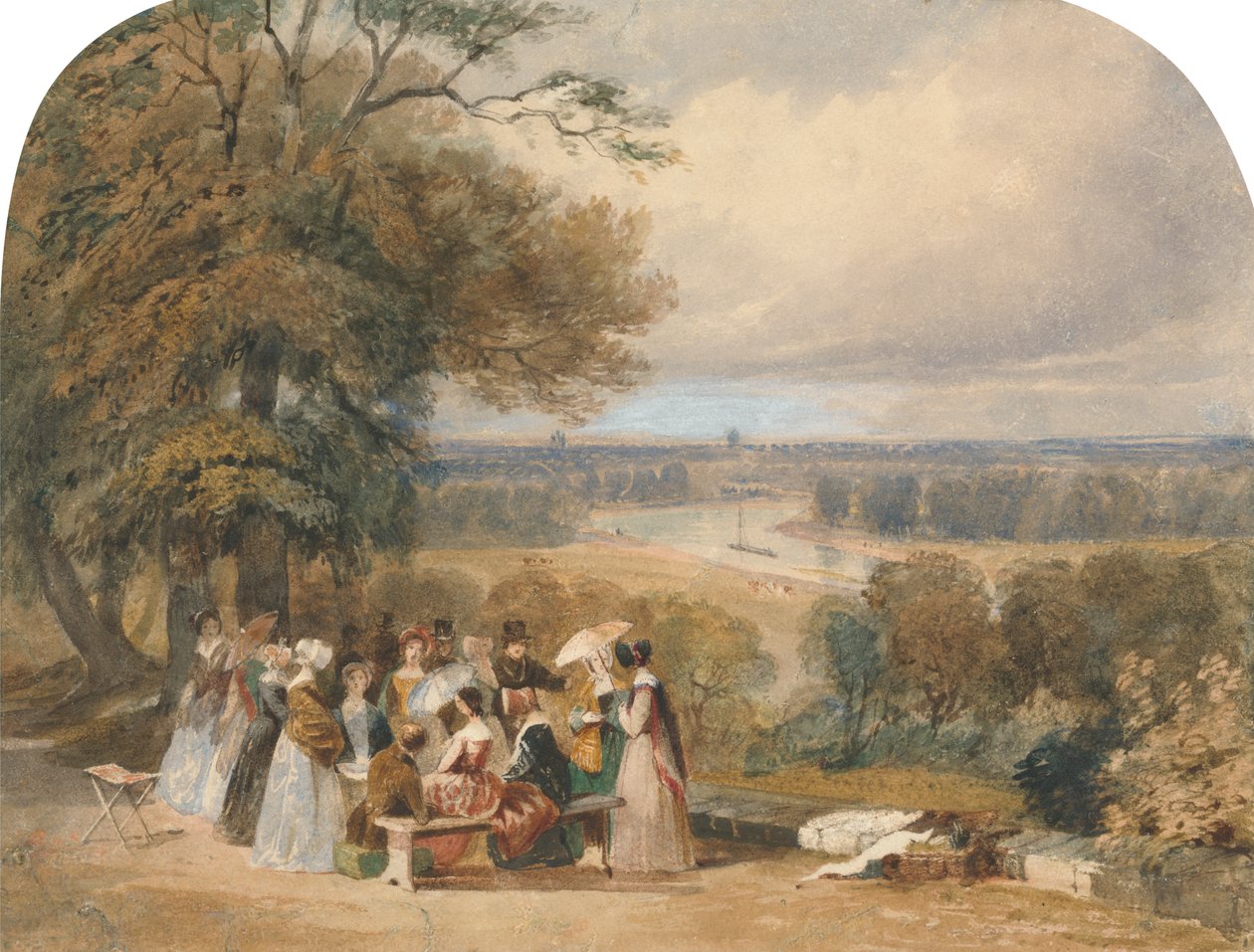 En piknik på Richmond Hill av Joseph Murray Ince