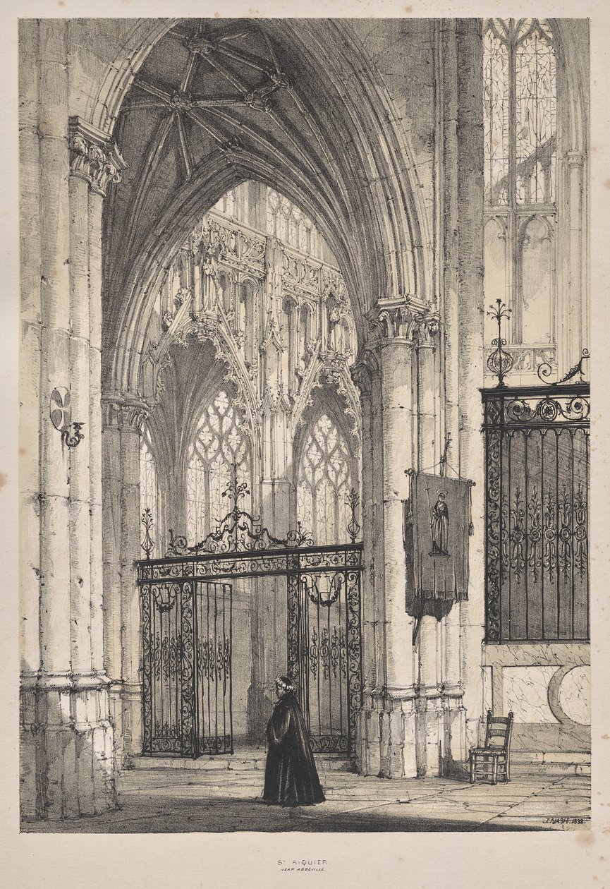 Middelalderens arkitektur: Church of St. Riquier, nær Abbeville av Joseph Nash