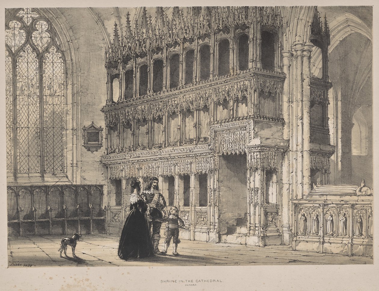 Arkitektur i middelalderen: Shrine of St. Fridswode, Cathedral, Oxford av Joseph Nash