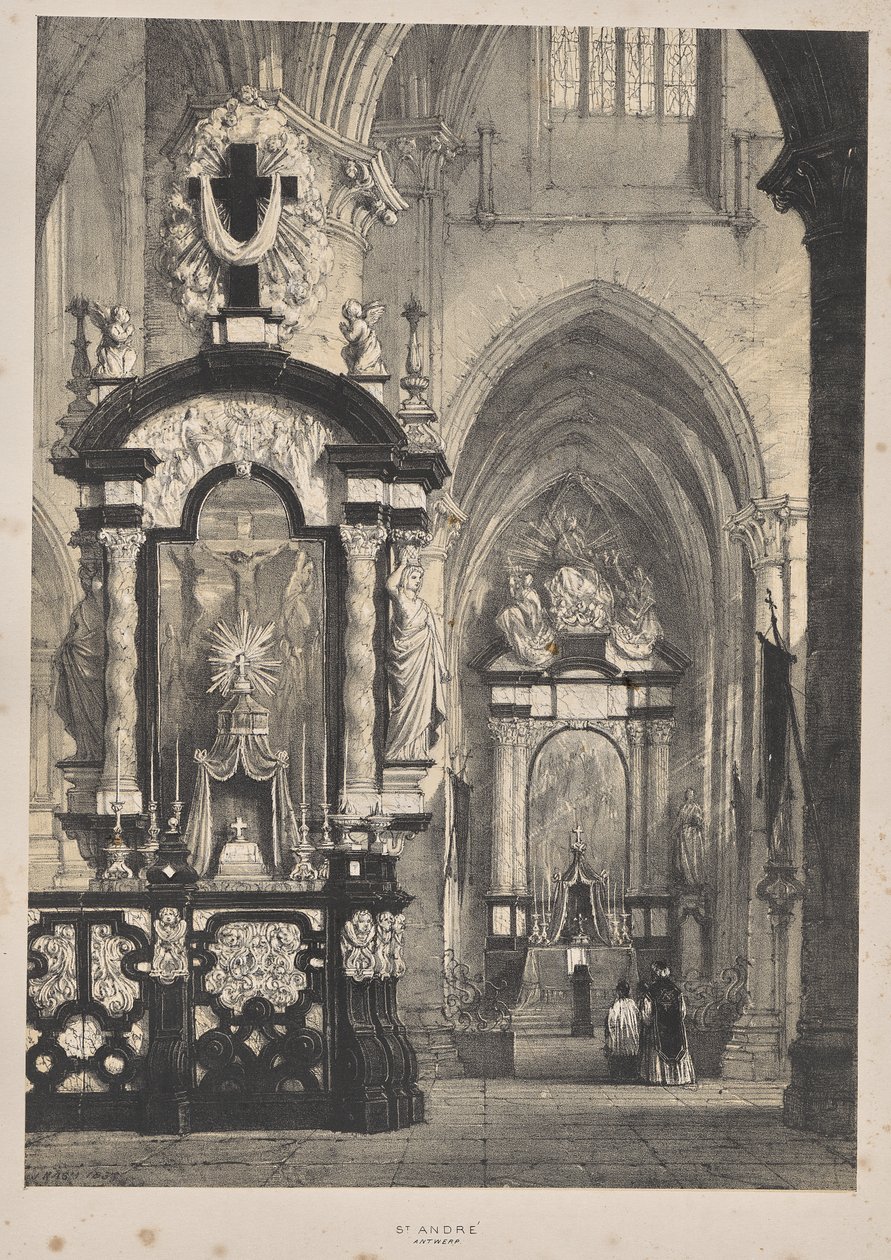 Middelalderens arkitektur: St. Andre, Antwerpen av Joseph Nash