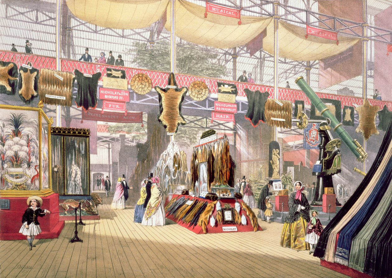 Flott utstilling, 1851: Pelsstativ, for Dickinson Brothers av Joseph Nash