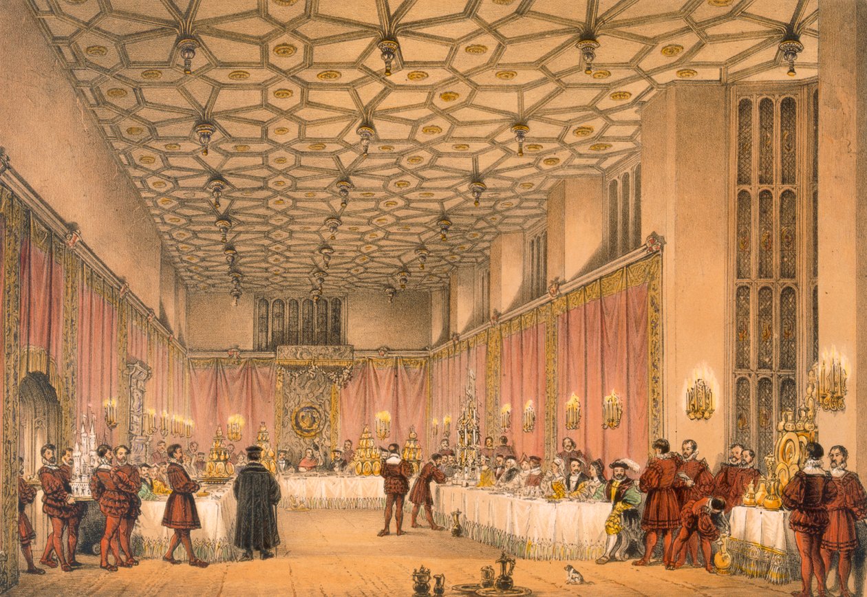 The Chamber, Hampton Court, pub. 1838. av Joseph Nash