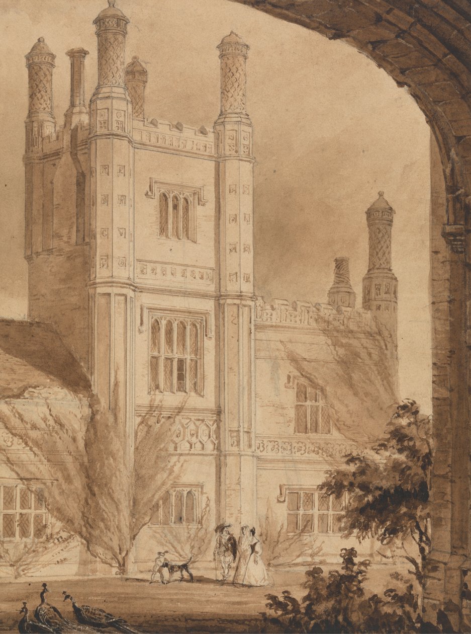 The Tower of the Manor House, East Barsham, Norfolk av Joseph Nash