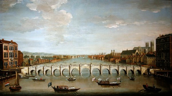 Utsikt over Westminster Bridge (olje på lerret) av Joseph Nicholls