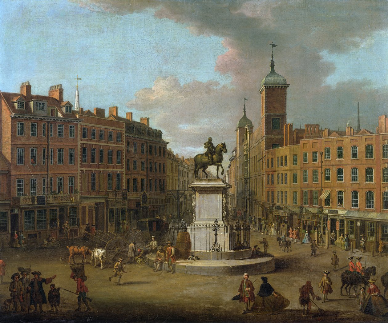 En utsikt over Charing Cross og Northumberland House, 1746 av Joseph Nickolls