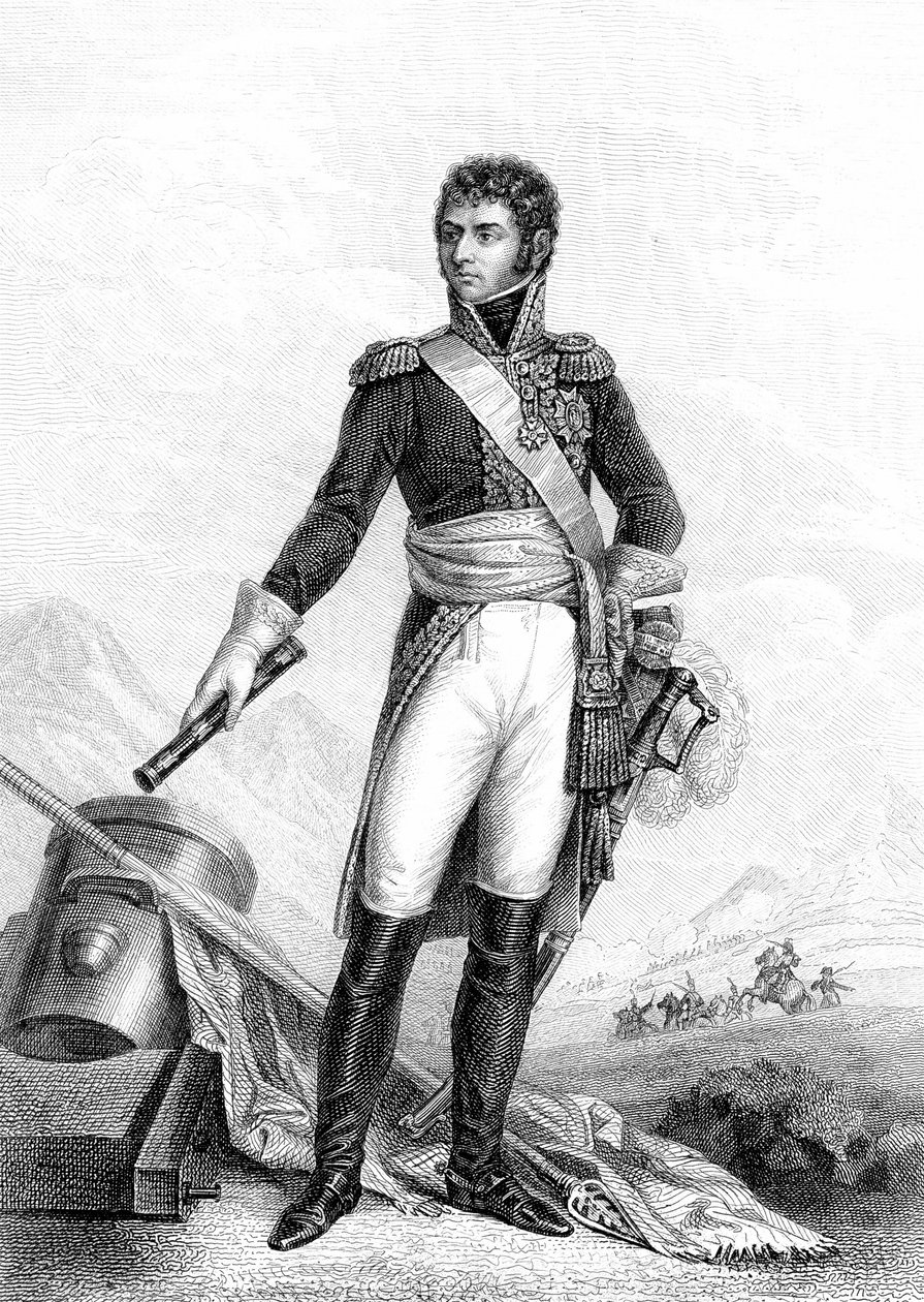Marskalk Jean-Baptiste-Jules Bernadotte, Karl XIV av Sverige (gravering) av Joseph Nicolas (after) Jouy