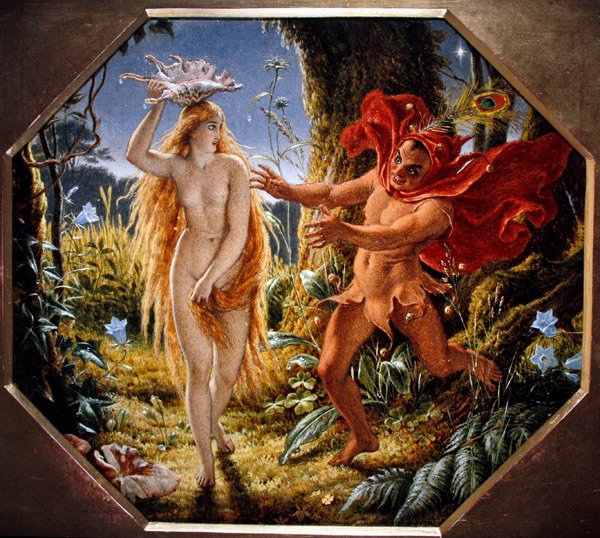 Puck and the Fairy (olje på kort) av Joseph Noel Paton