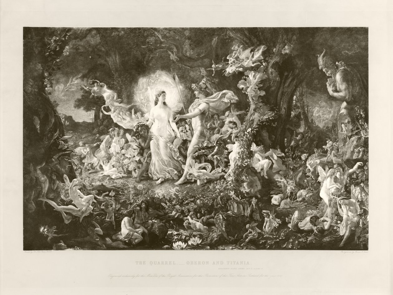 Krangelen - Oberon og Titania (fotogravyr) av Joseph Noel Paton