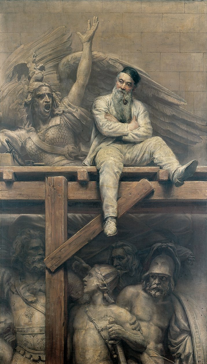 Francois Rude arbeider på Triumfbuen, 1893 av Joseph Noel Sylvestre