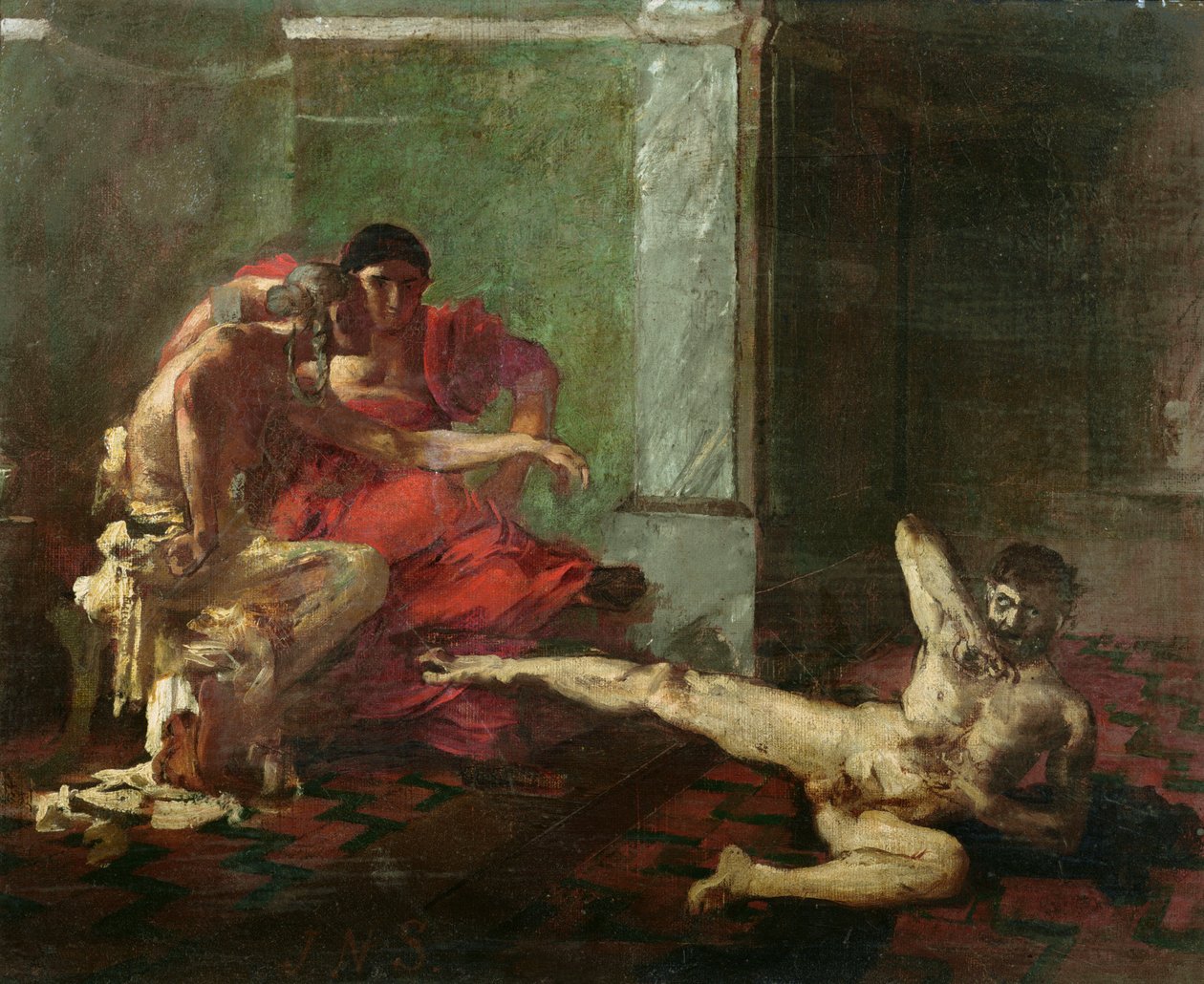 Locusta tester gift på en slave, ca. 1870-80 av Joseph Noel Sylvestre
