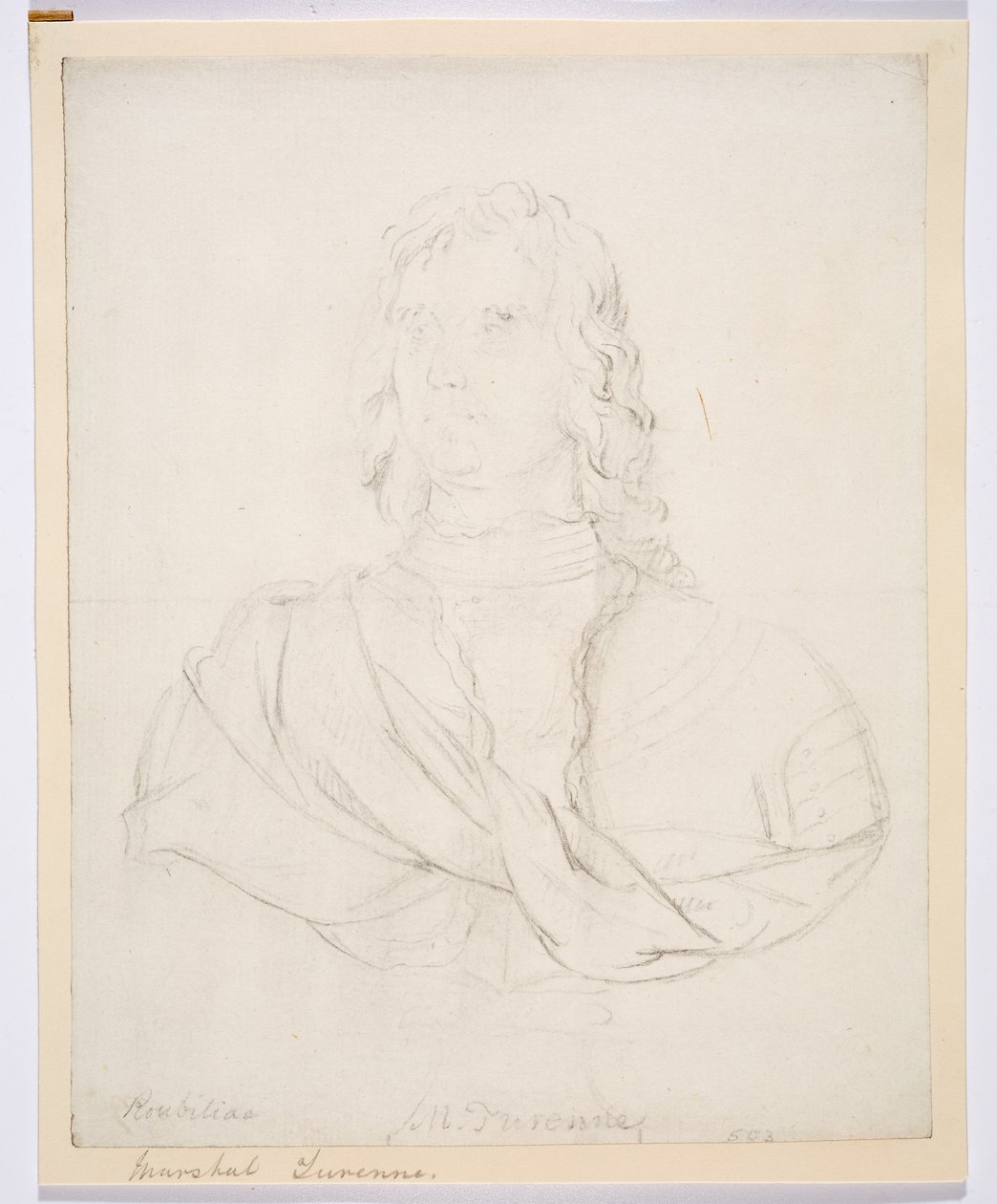 Henri de la Tour d'Auvergne, Viscount Turenne (blyant på papir) av Joseph Nollekens