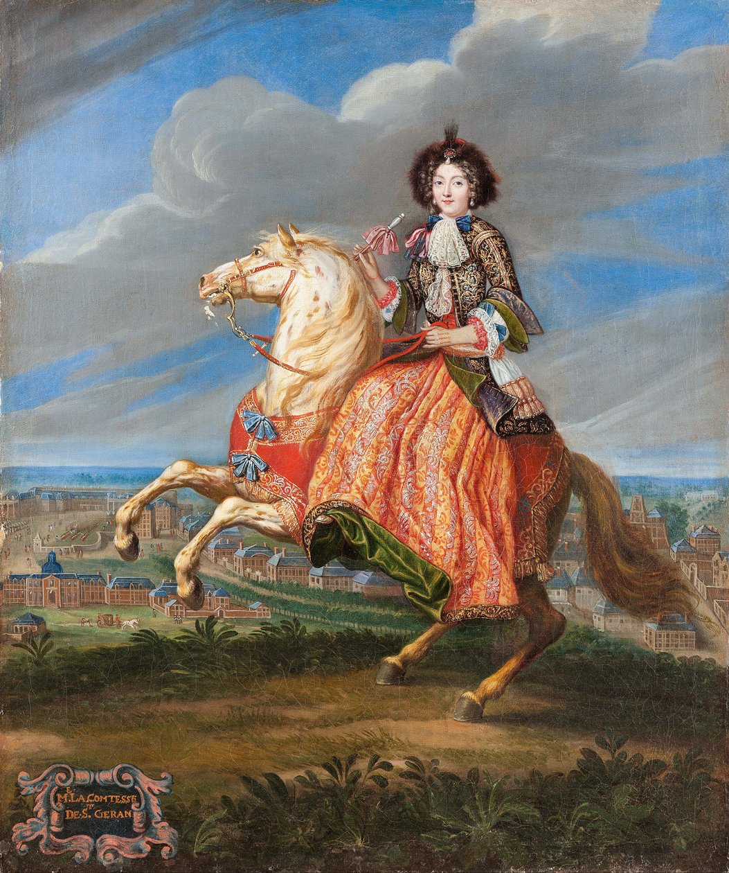 Ridesportrett av Françoise Madeleine Claude de Saint-Géran, 1675-1680. av Joseph Parrocel