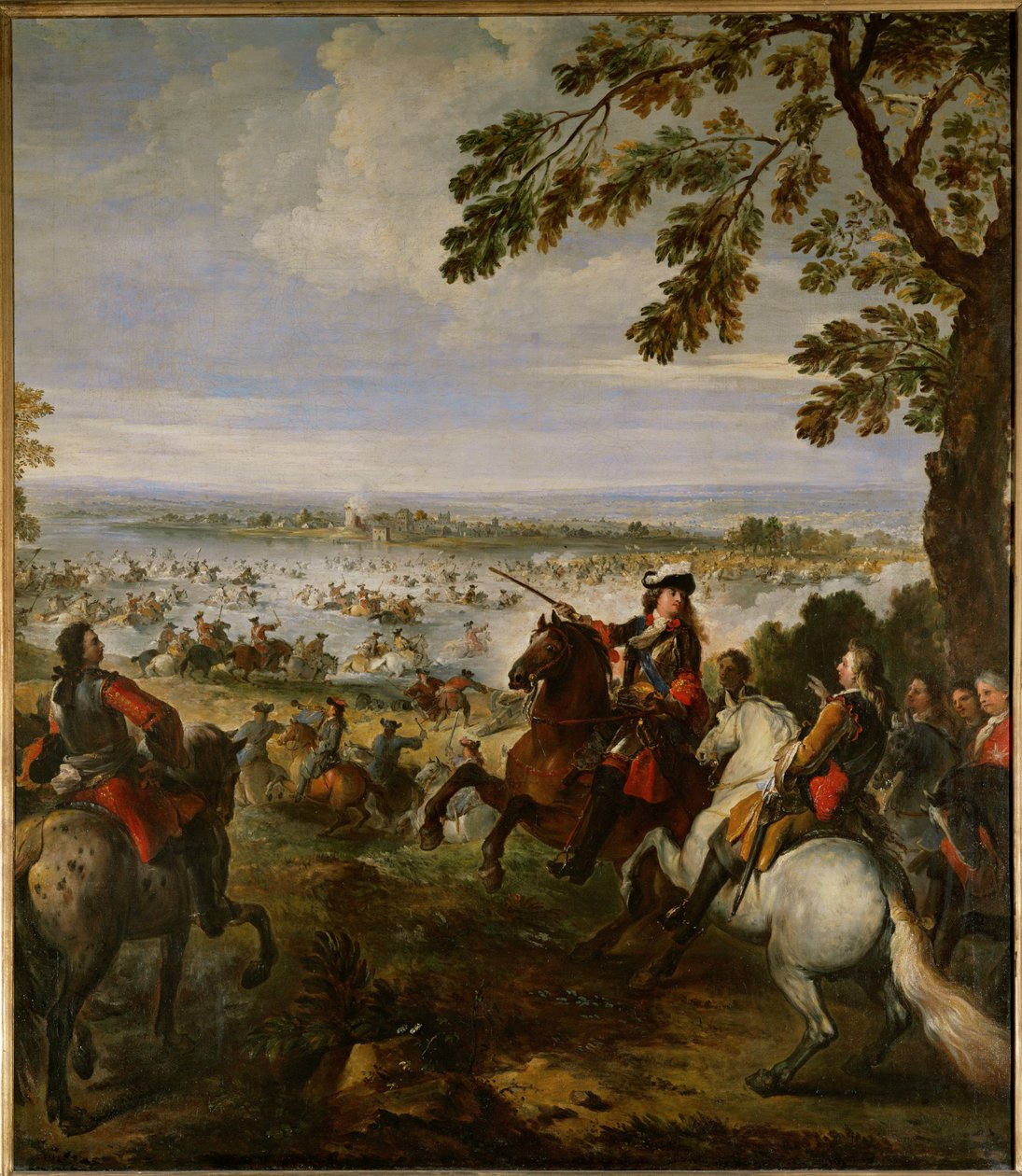 Ludvig XIVs hær krysser Rhinen 12. juni av Joseph Parrocel