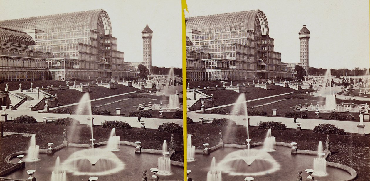 Crystal Palace i Hyde Park, ca. 1900 (s/hvitt-bilde) av Joseph Paxton