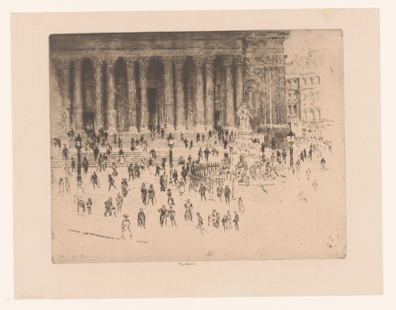 St Paul's Cathedral St. Paul's Pavement av Joseph Pennell (signed by artist)