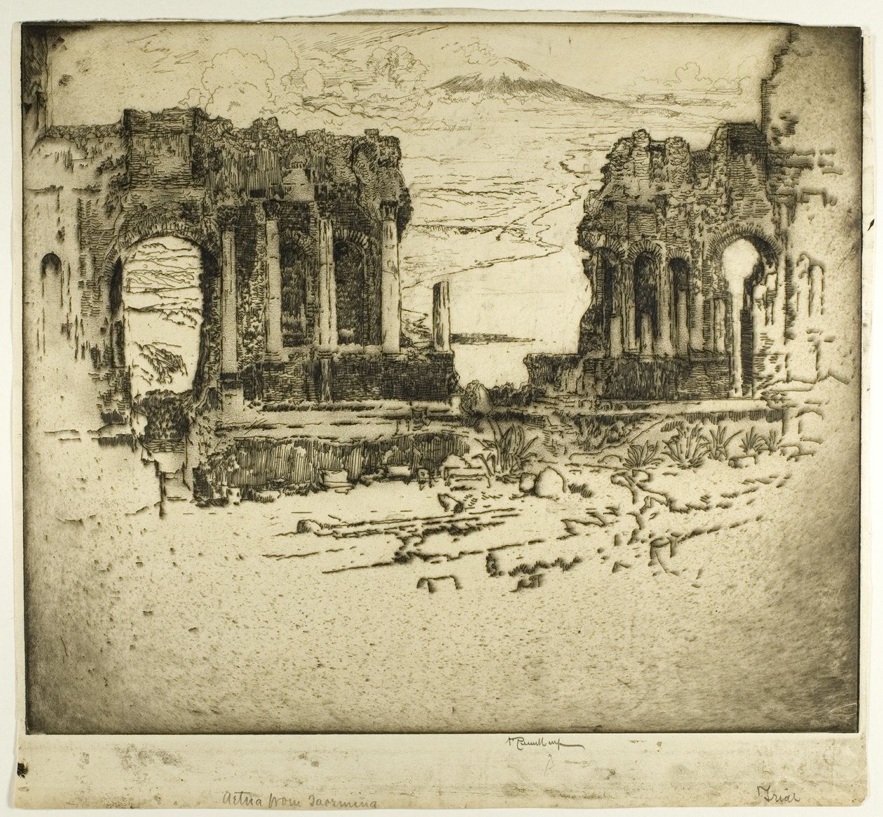 Aetna fra Taormina av Joseph Pennell