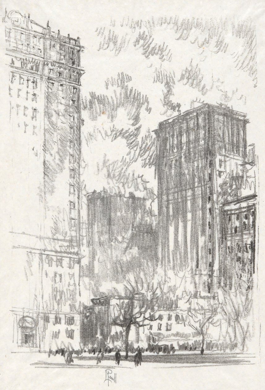 Battery Park, nei. 1 i Iconophile Club Collection av Joseph Pennell