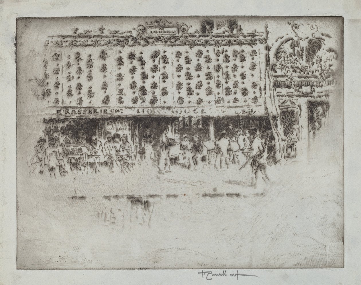 Brasserie, Au Lion Rouge av Joseph Pennell