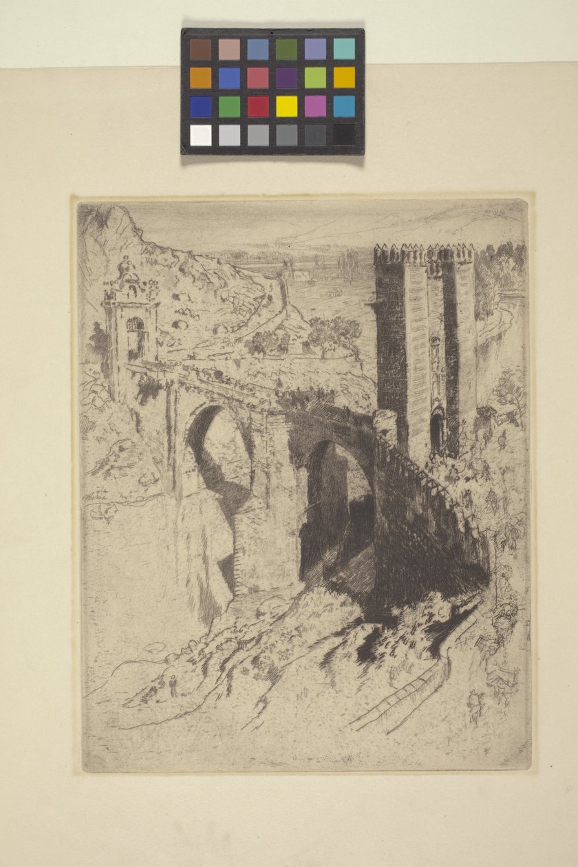 Bridge Of Alcantara (etsing) av Joseph Pennell
