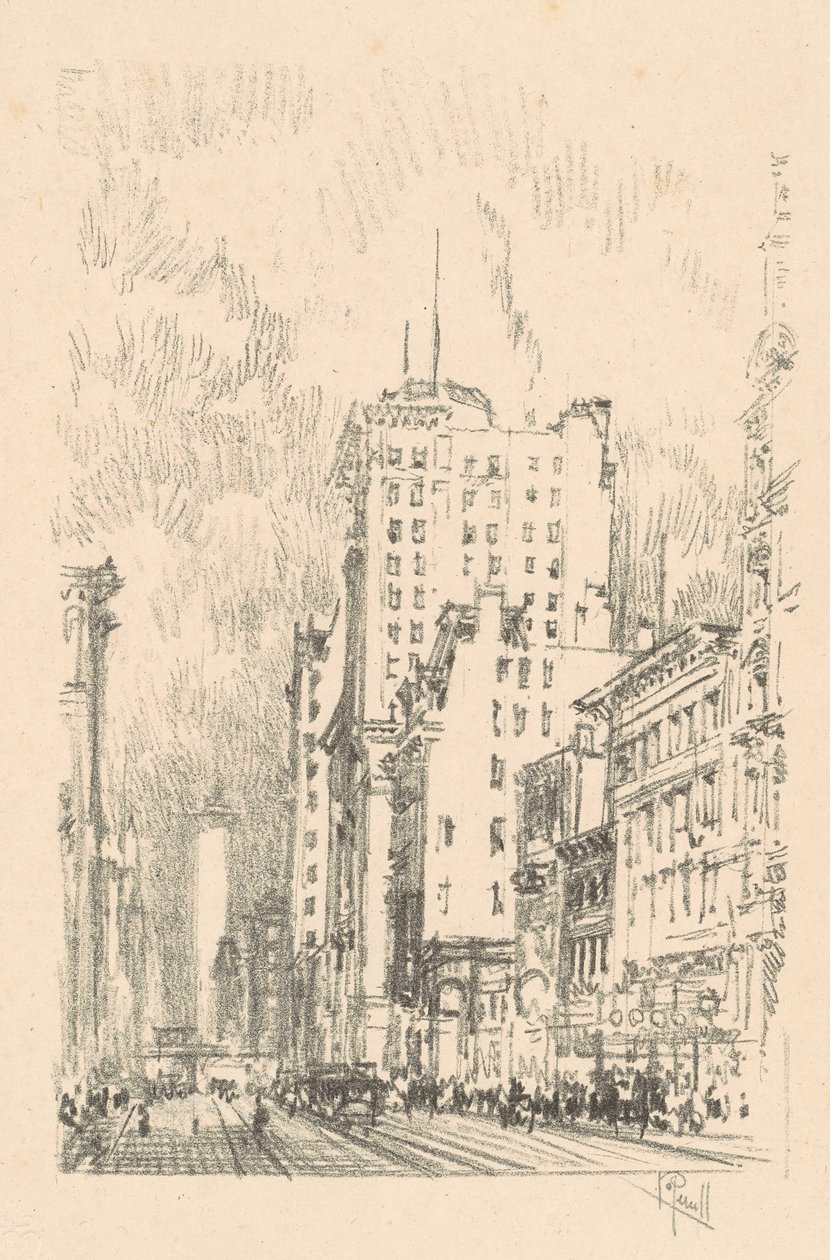 Broadway, Above Twenty-Third Street av Joseph Pennell