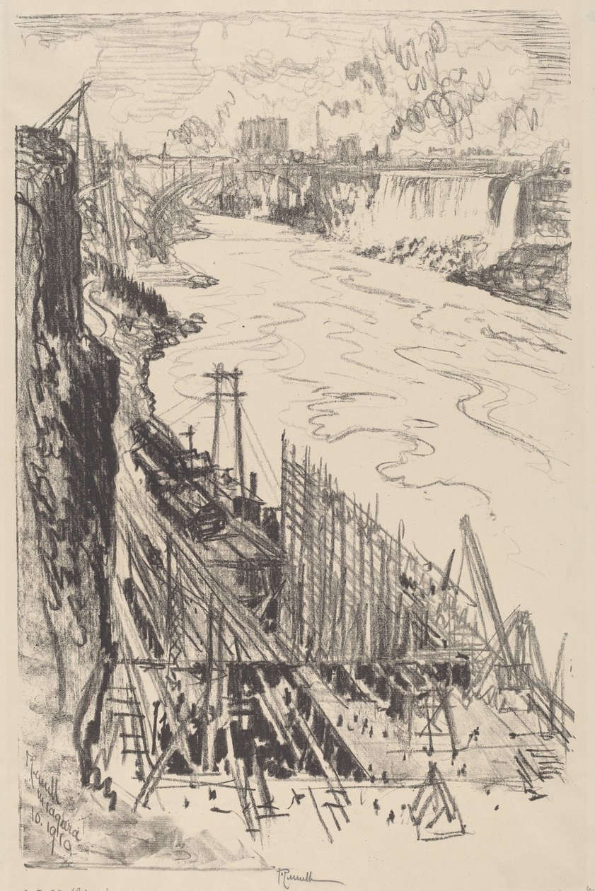 Bygge et krafthus av Joseph Pennell