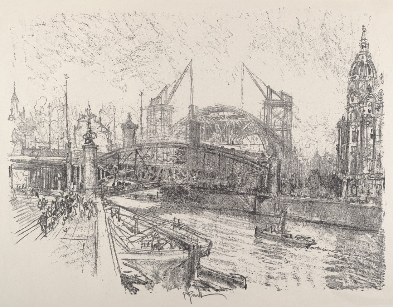 Bygger Friedrichstrasse stasjon av Joseph Pennell