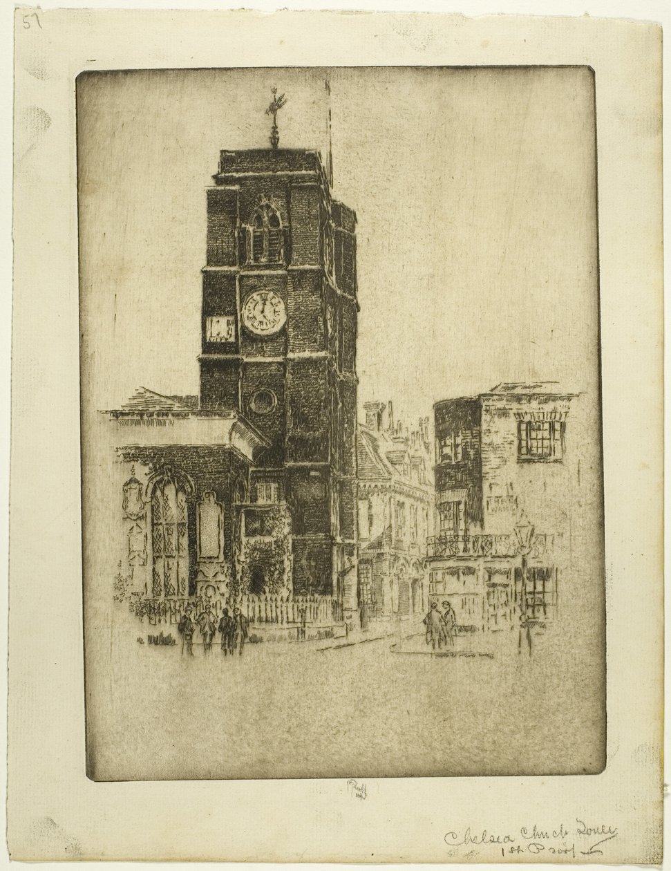 Chelsea Church Tower av Joseph Pennell