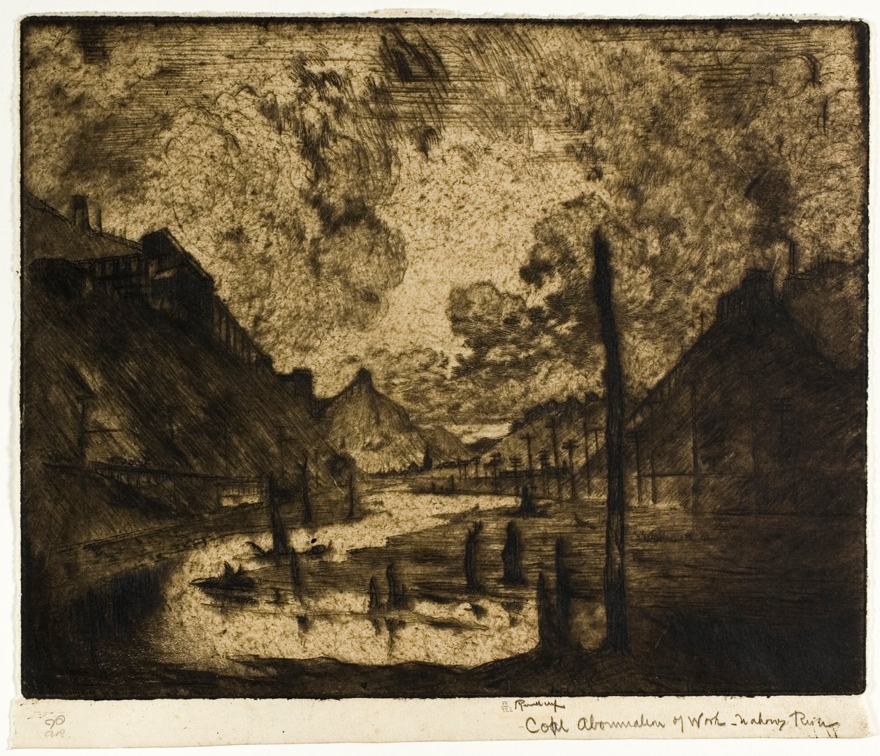 Kull - Arbeidets avskyelighet, Mahanoy River av Joseph Pennell