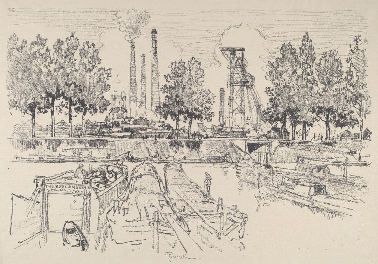 Kullgruver, Monceau, Frankrike, 1911. av Joseph Pennell