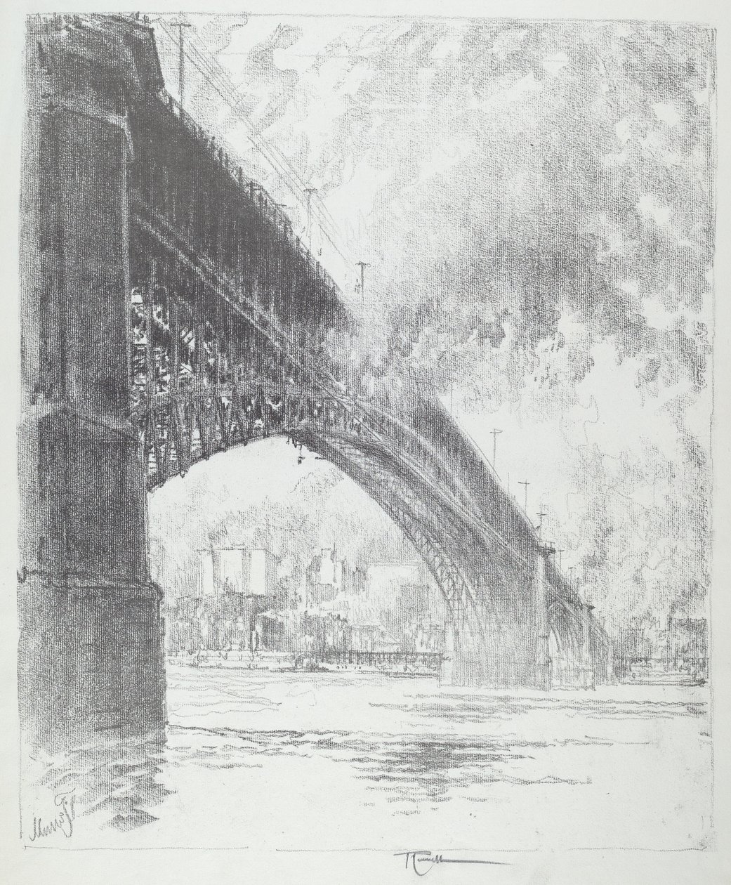 Eads Bridge, St. Louis av Joseph Pennell