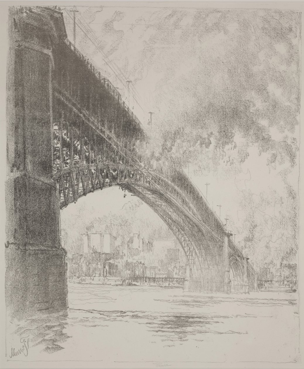 East Bridge, St. Louis av Joseph Pennell
