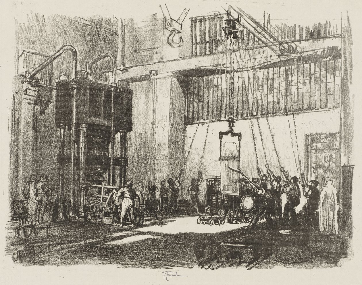 Engelsk krigsarbeid: Bottling the Big Shell av Joseph Pennell