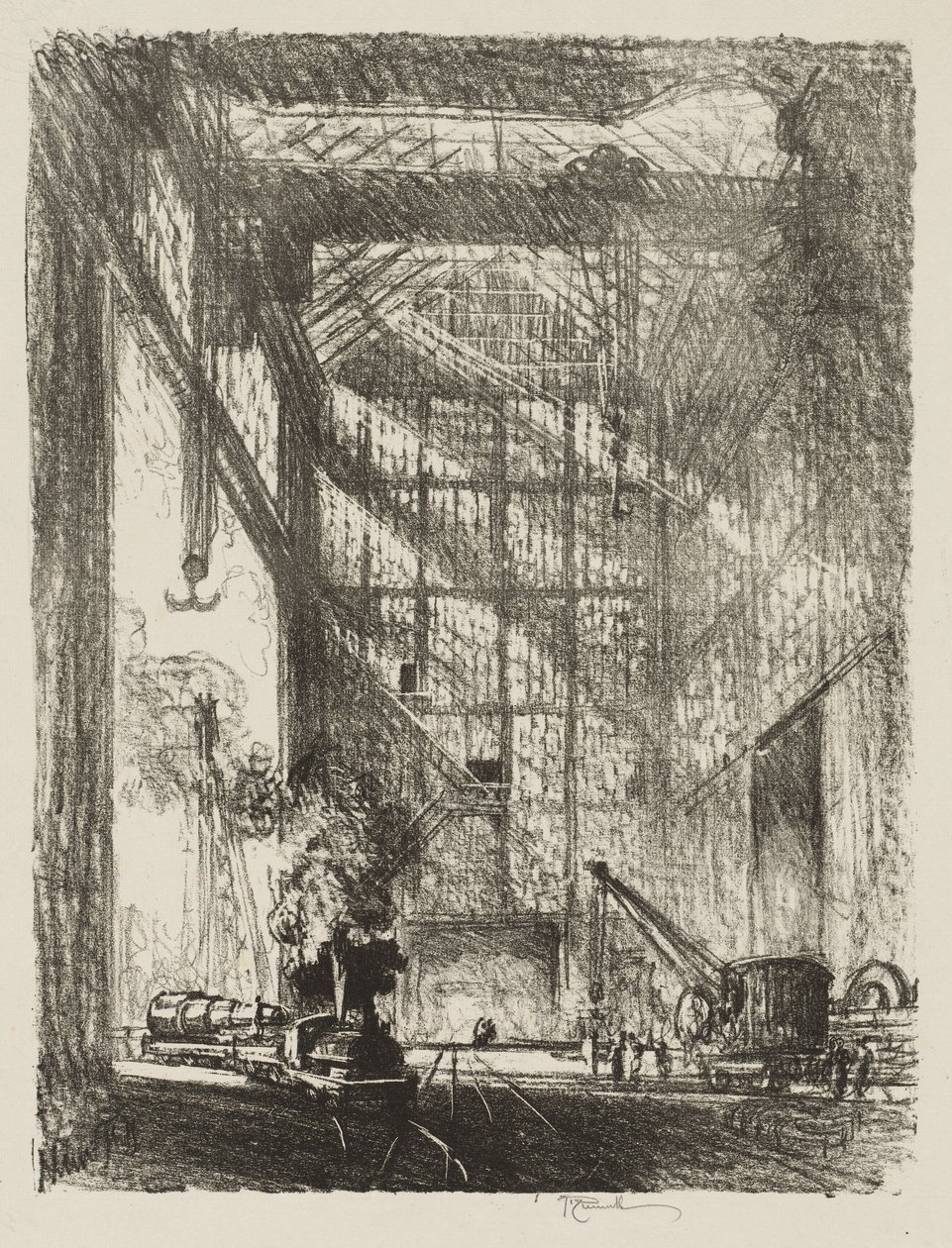 Engelsk krigsarbeid: Bringing in the Gun av Joseph Pennell
