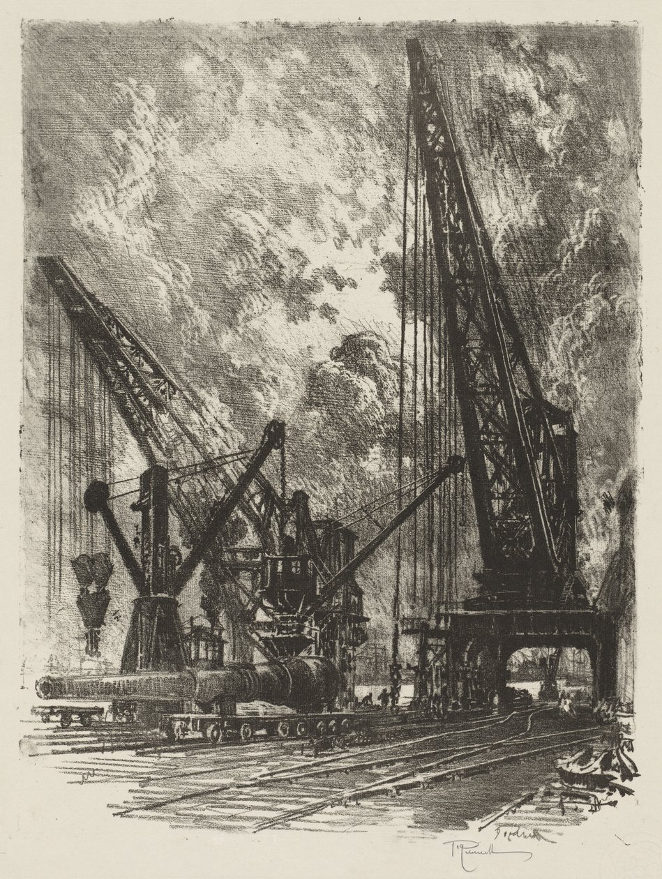 Engelsk krigsarbeid: Taking the Big Gun Away av Joseph Pennell