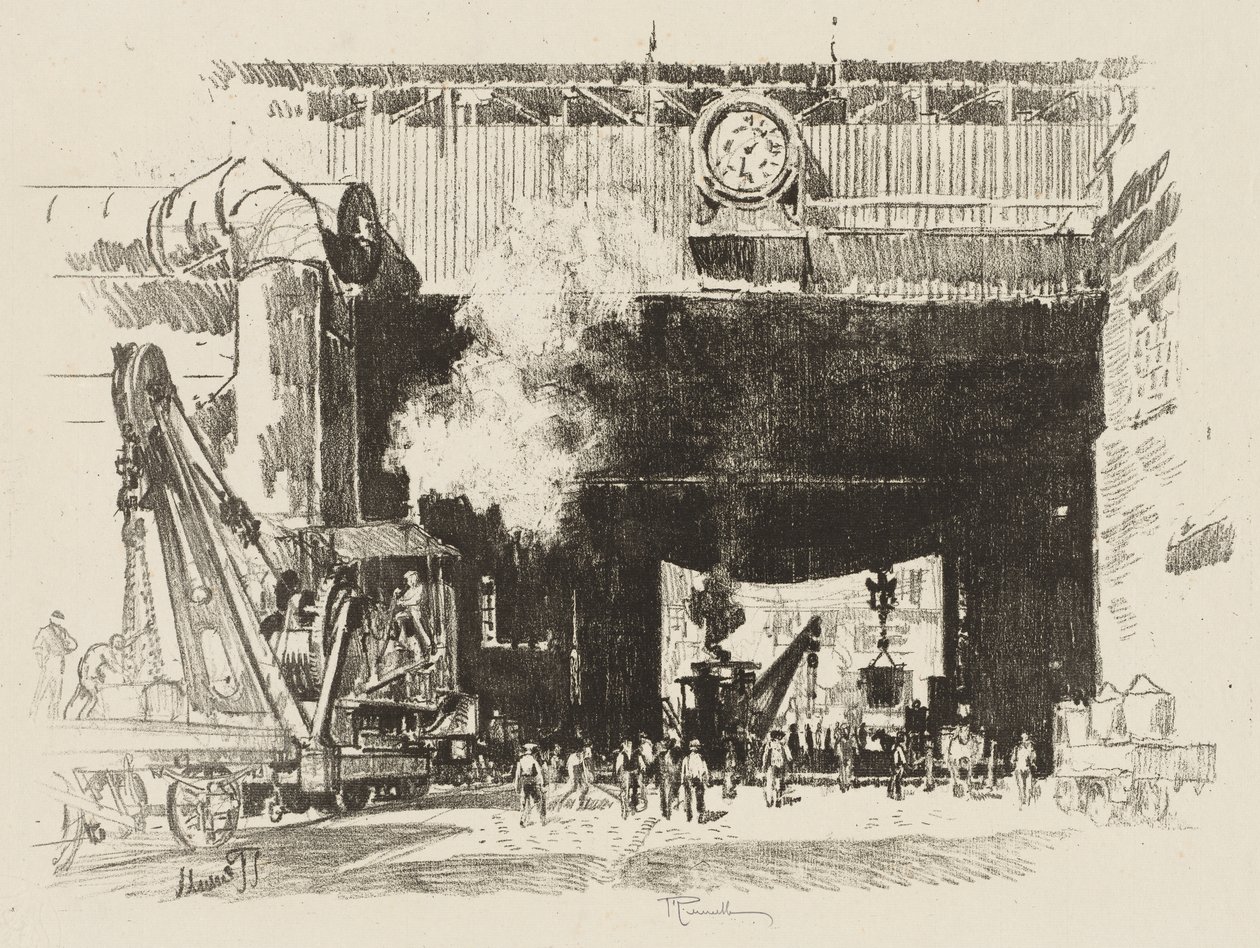 English War Work: The Big Gate of the Big Shop av Joseph Pennell