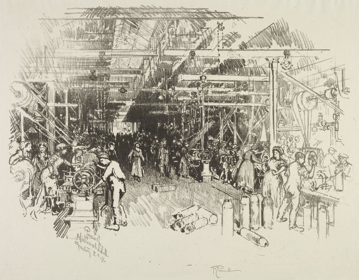 Engelsk krigsarbeid: The Shell Factory av Joseph Pennell