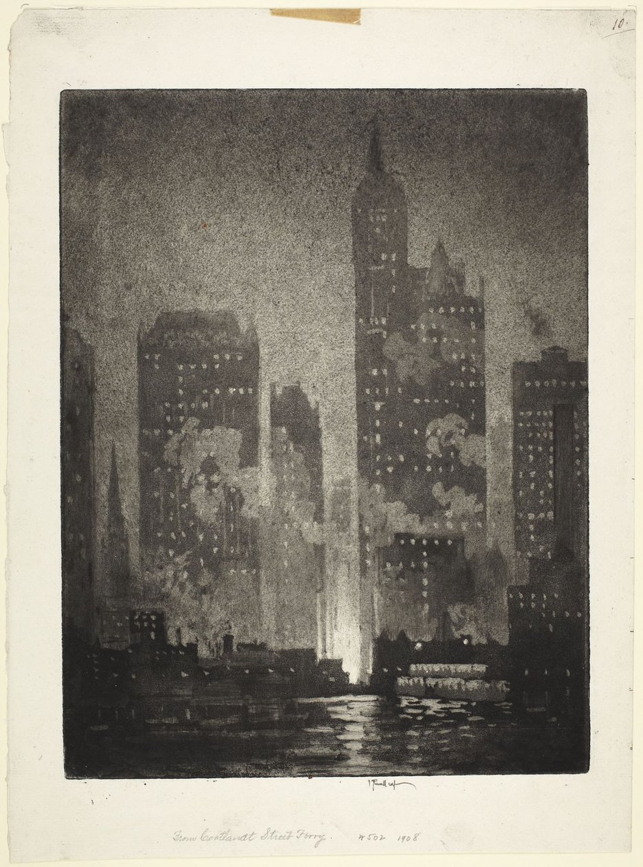 Fra Cortland Street-fergen av Joseph Pennell