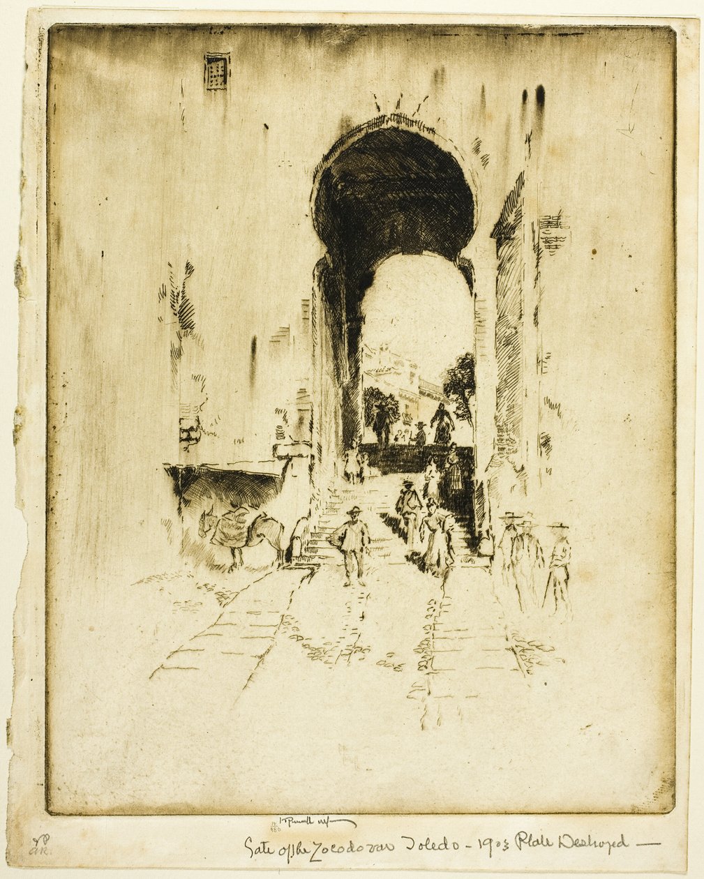 Porten til Zocodover, Toledo av Joseph Pennell