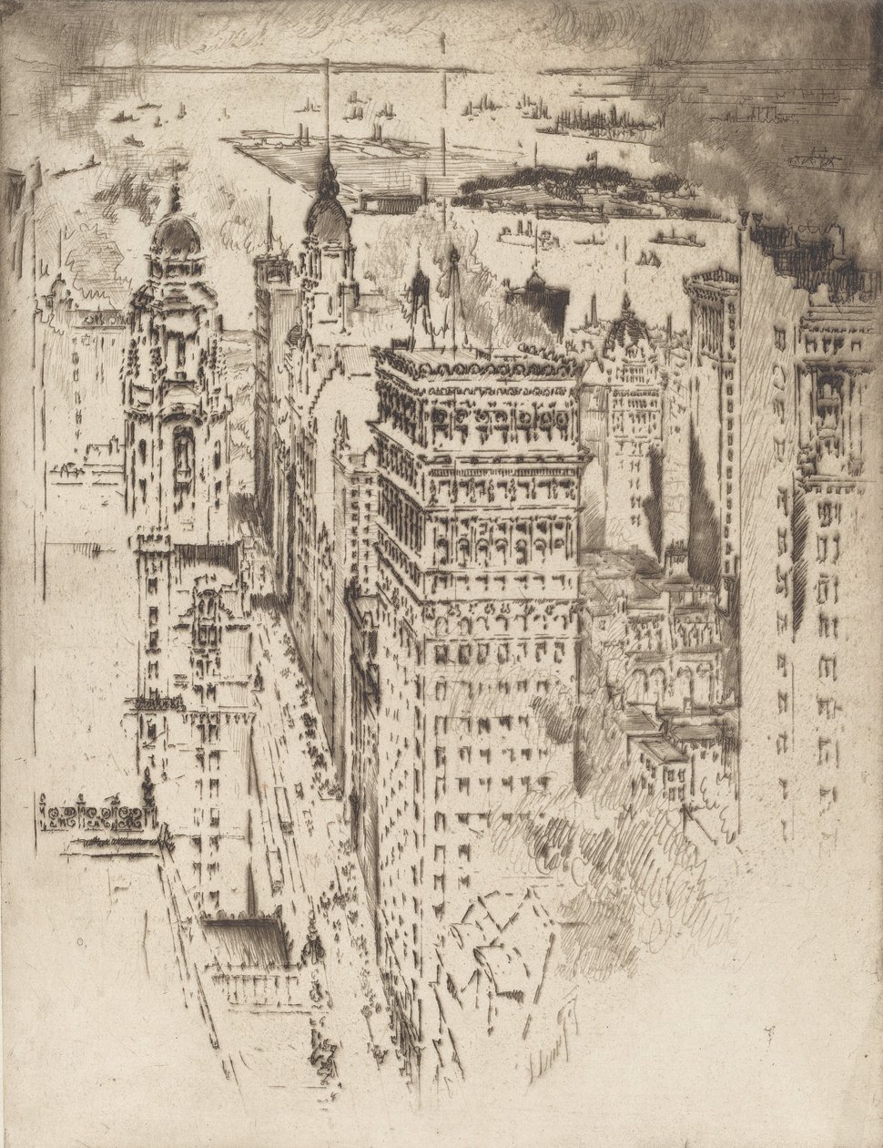 Gylden gesims, nr. II, 1915. av Joseph Pennell