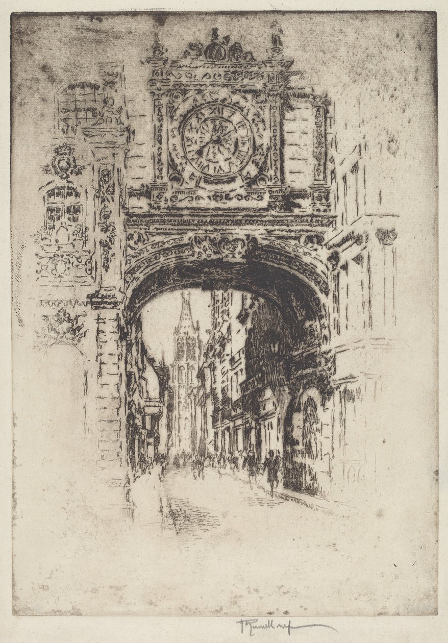 Stor klokke, Rouen av Joseph Pennell