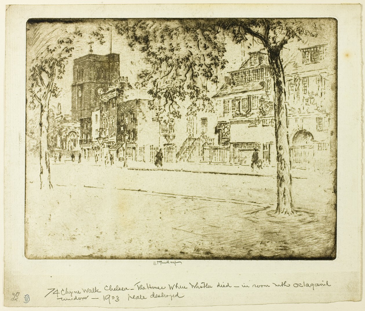 Hus der Whistler døde av Joseph Pennell