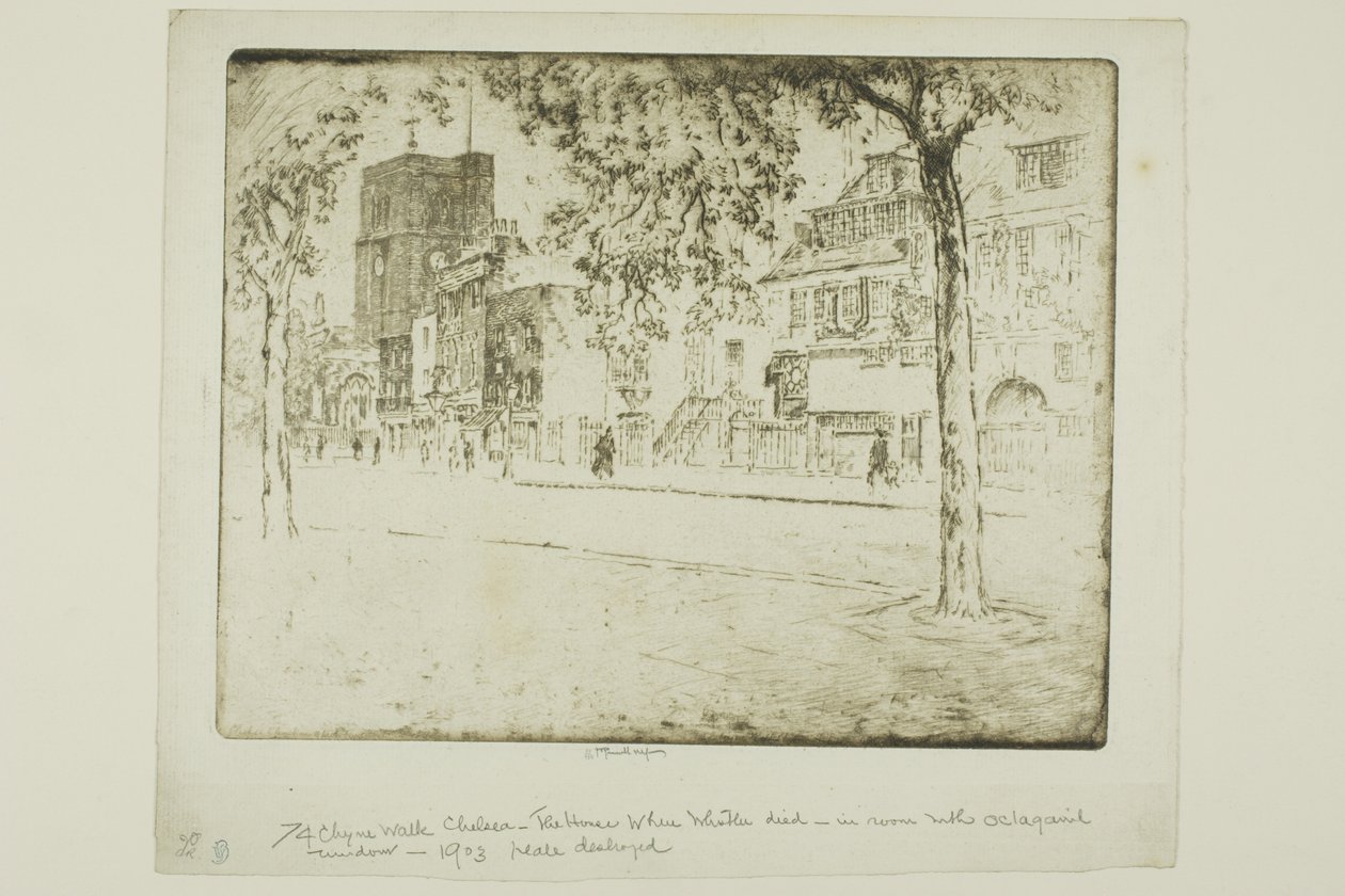 Hus der Whistler døde av Joseph Pennell